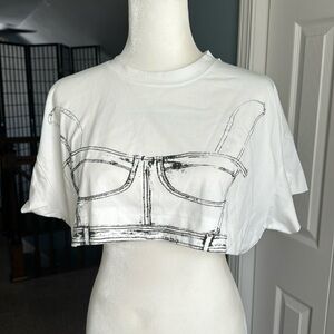 Kate Hewko Bustier Printed Tee (Lace NOT Included) NWT S